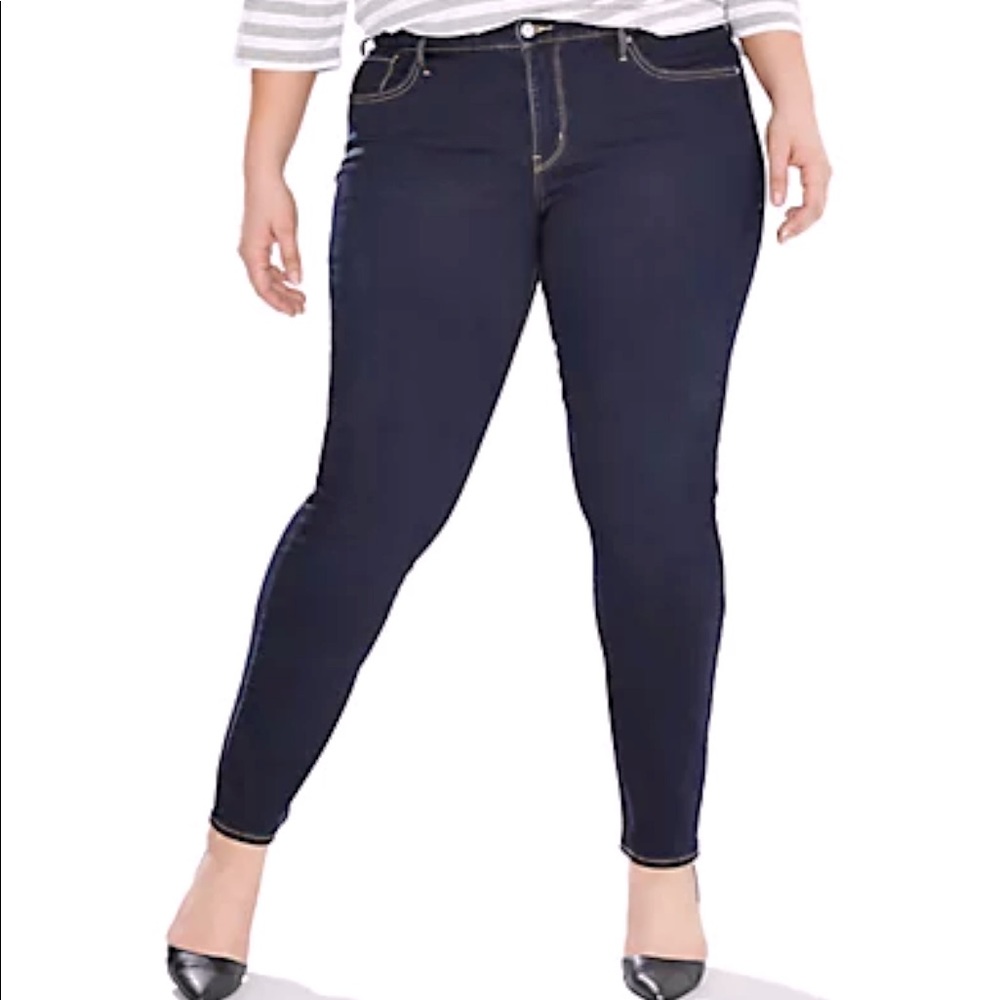 NWT Levis 311 Women’s Shaping Skinny Jeans Mid Rise Dark Wash Stretch 14W Short